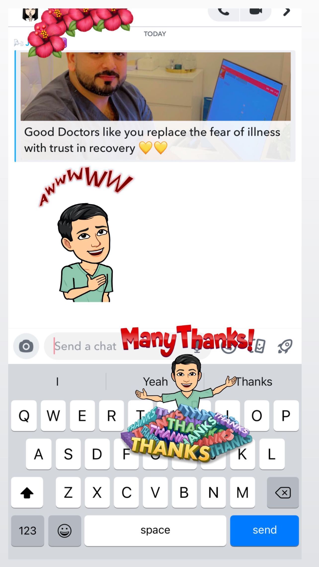 Patient message to Dr. Usman — screenshot from Instagram
